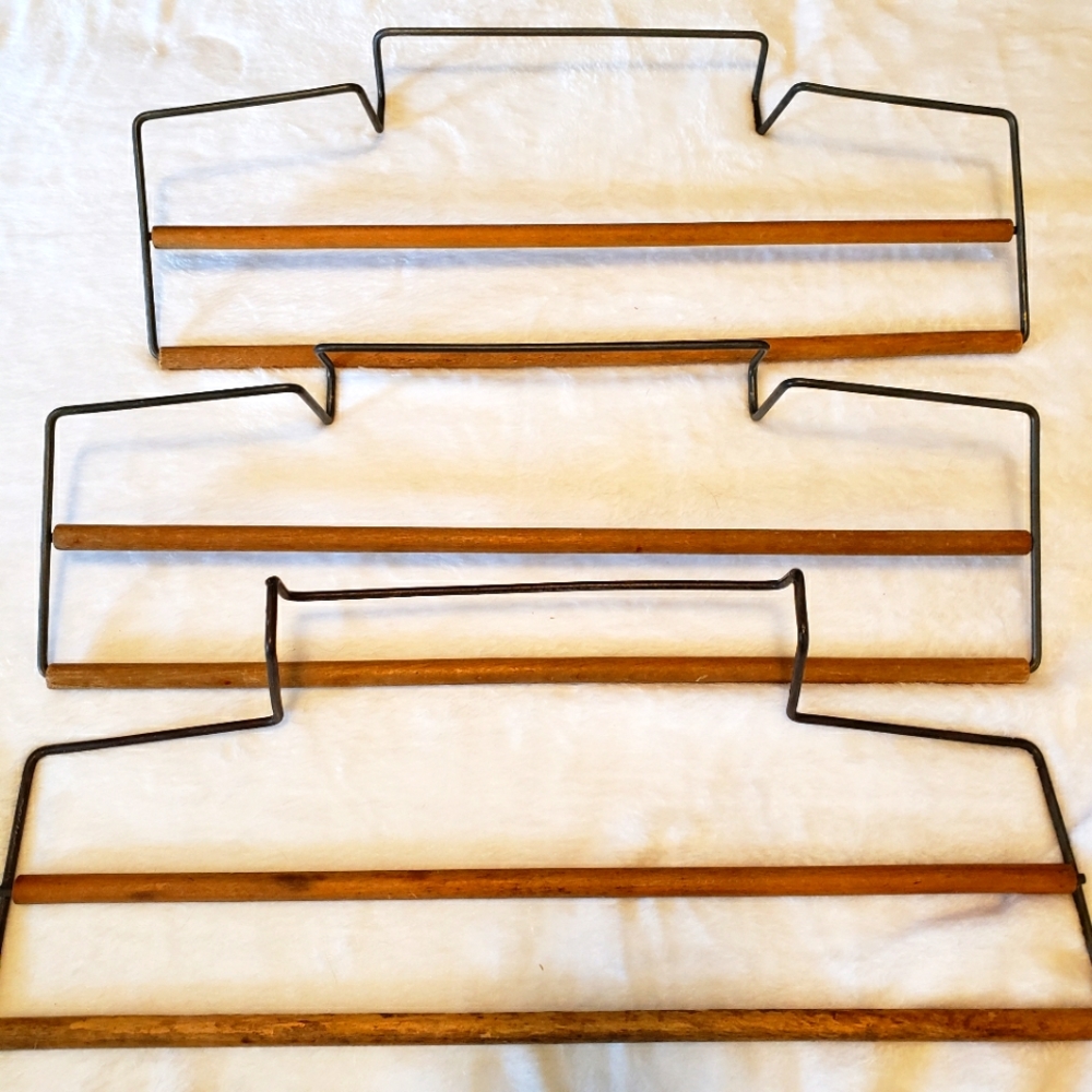 3 Antique double towel bar rod rack holder